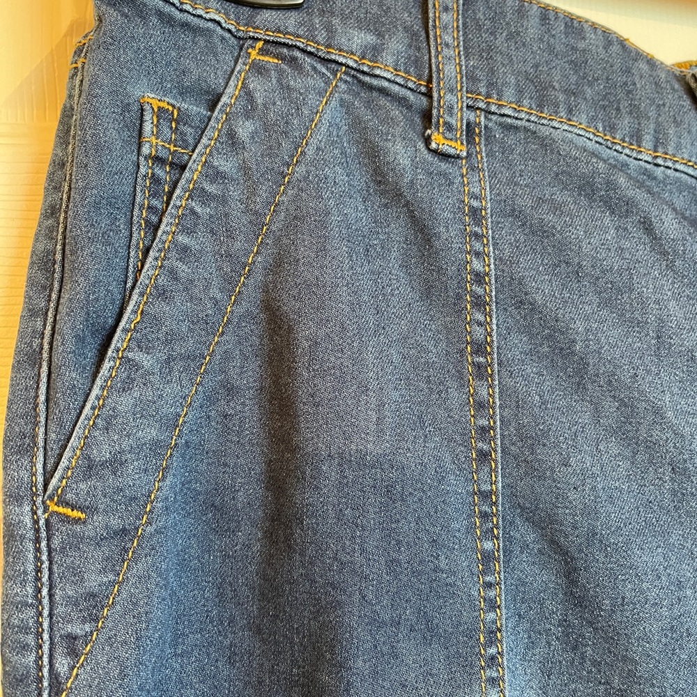 Project Indigo Wide Leg Utility Patch‎ Pocket Denim Jeans XL Dark Wash - Picture 3 of 15